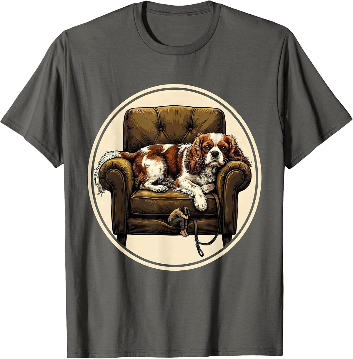 Men's Cavalier King Charles Spaniel Funny Dog Owner Humor T-Shirt - Asphalt Grey