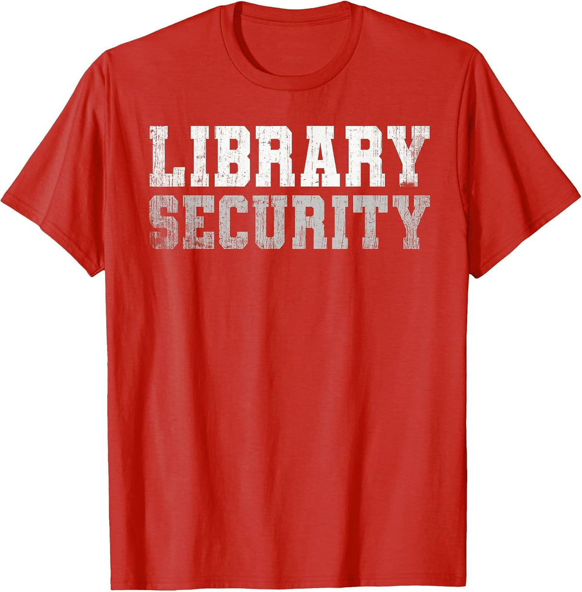 Vintage Library Security Librarian Squad Read A Book Crew T-Shirt - Red