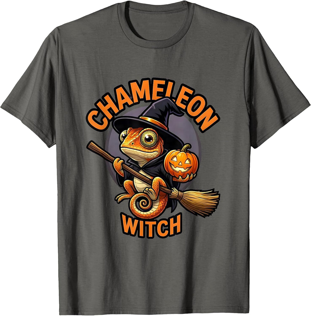 Men's Chameleon Witch Halloween Group Costume Matching Family T-Shirt - Asphalt Grey