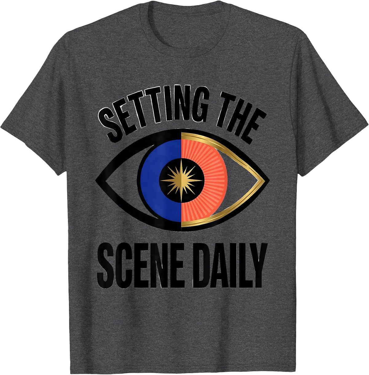 Men's Setting the Scene Daily Graphic Design T-Shirt - Dark Heather Grey
