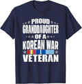 Proud Granddaughter of a Military Family with Korean War Veterans T-Shirt - Navy Blue