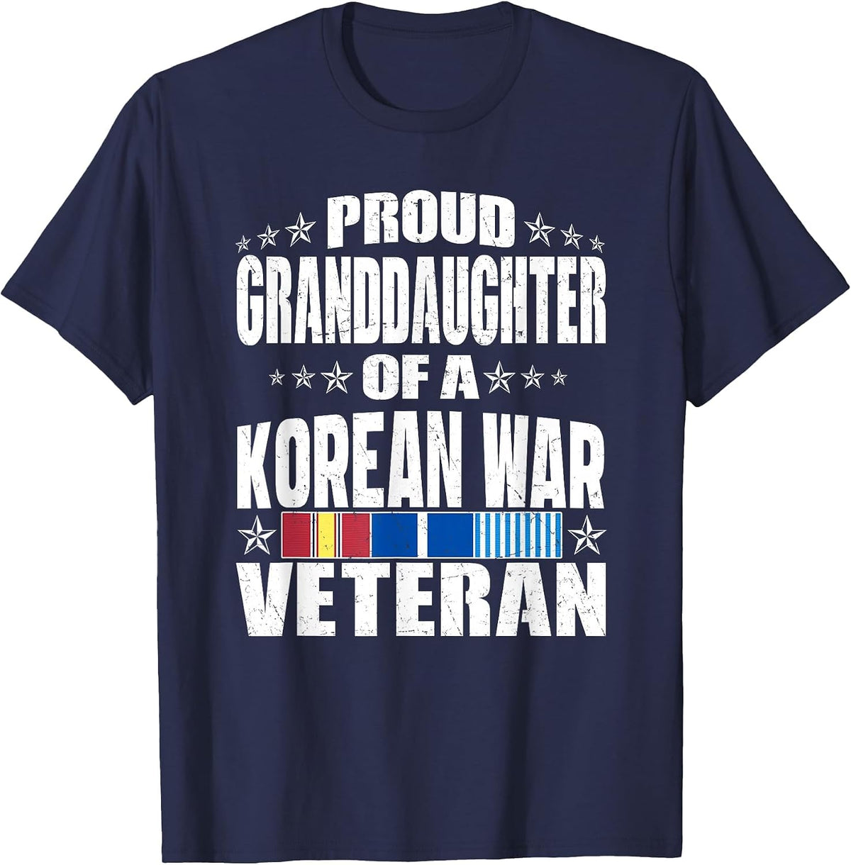 Proud Granddaughter of a Military Family with Korean War Veterans T-Shirt - Navy Blue