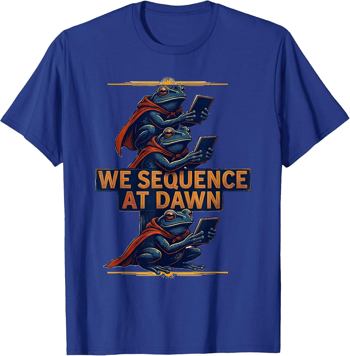 We Sequence At Dawn Funny Teacher Frog Back To School T-Shirt - Royal Blue