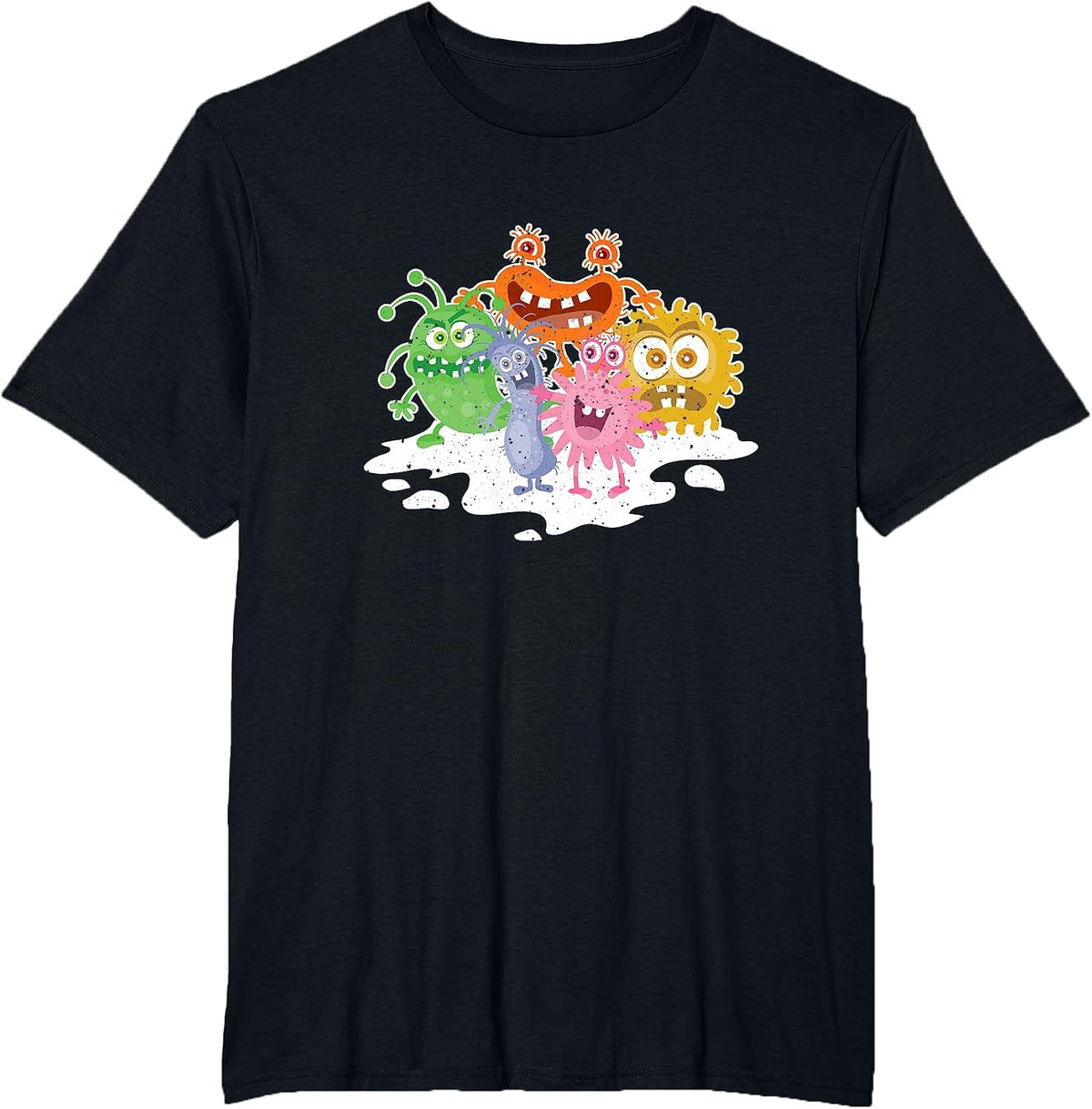 Germ Bacteria Funny Microorganisms Microbiologist Virus T-Shirt - Black