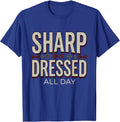 Sharp Dressed All Day Tuxedo Graphic Design T-Shirt - Royal Blue