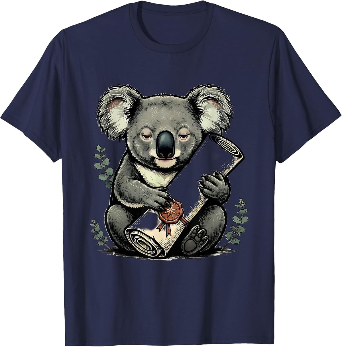Sleepy Koala Cute Animal Lover Gift T-Shirt - Navy Blue