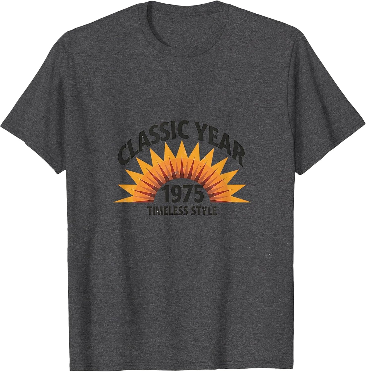 1975 Classic Year Timeless Style Vintage Design T-Shirt - Dark Heather Grey