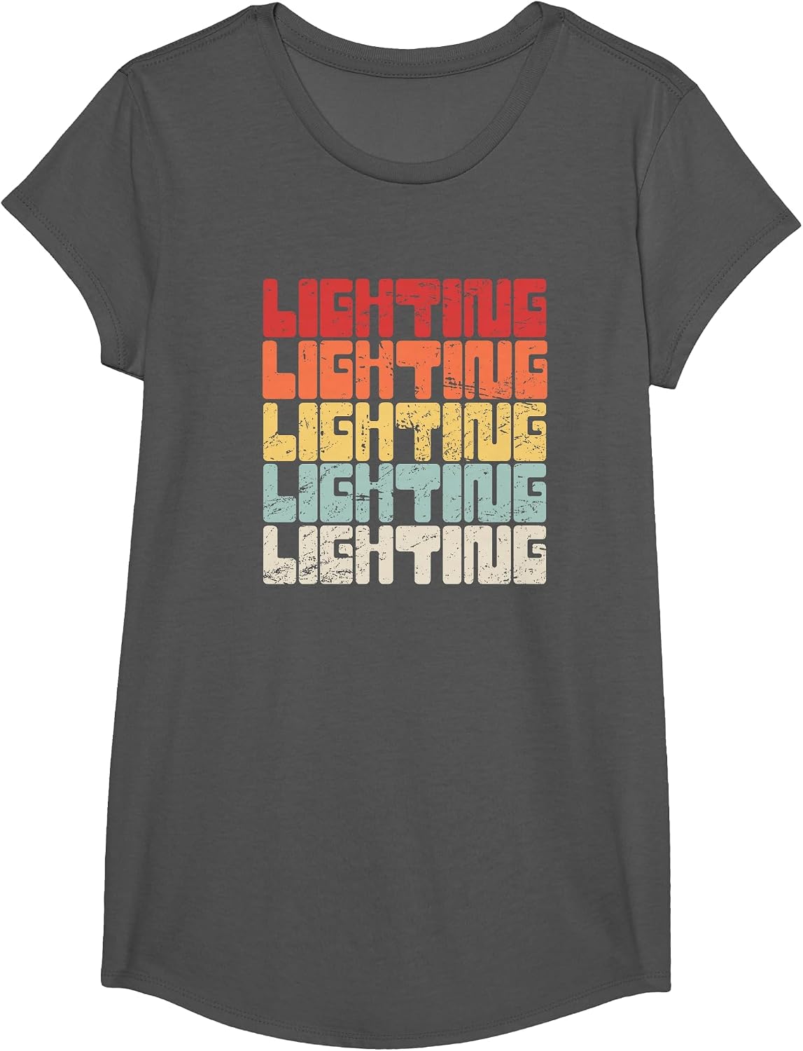 Vintage Theater & Stage Lighting LD/Lighting Designer T-Shirt - Girls Asphalt Grey