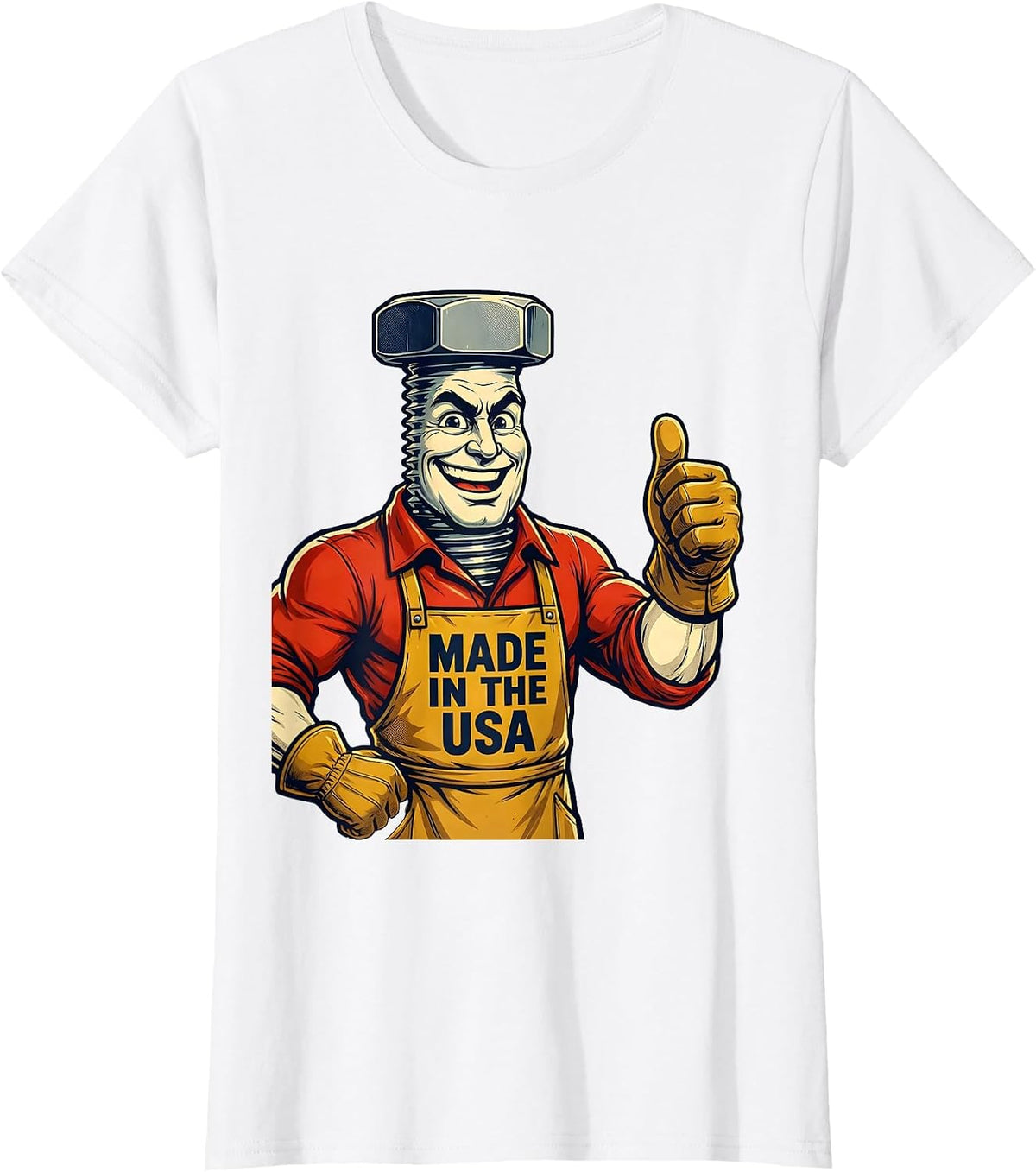 Made in the USA American Pride Graphic Design T-Shirt - White