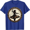 Cowboy Lasso Twirl Wide Brim Hat Western Graphic T-Shirt - Royal Blue