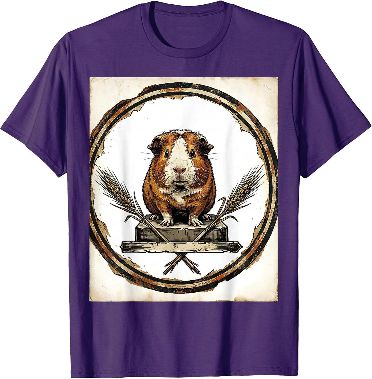 Men's Guinea Pig Vintage Pet Lover Funny Animal Humor T-Shirt - Purple