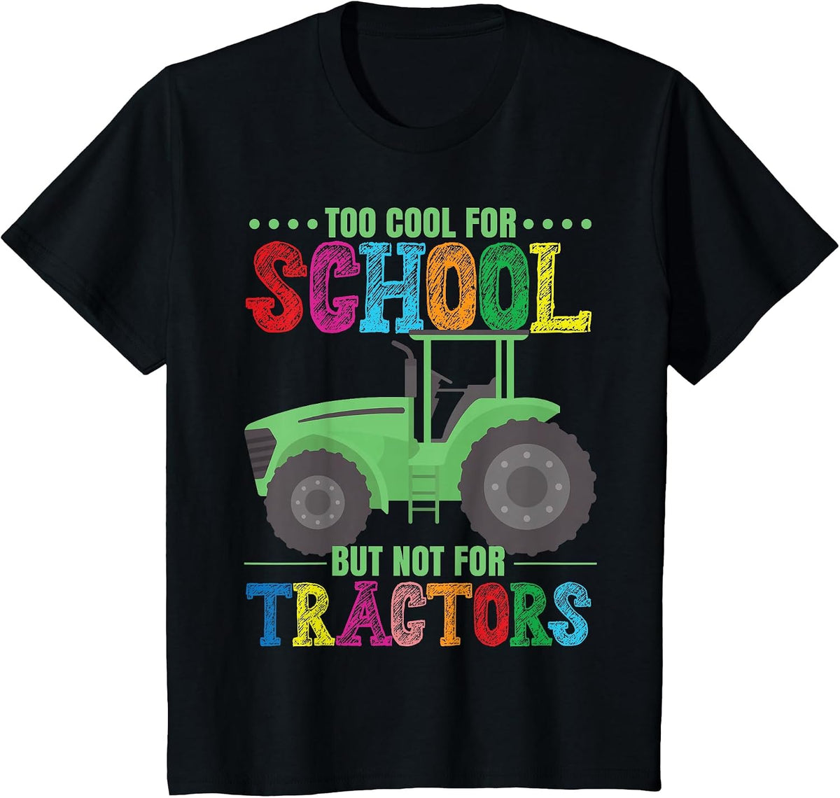 Farm Kids Boy Tractor T-Shirt - Black
