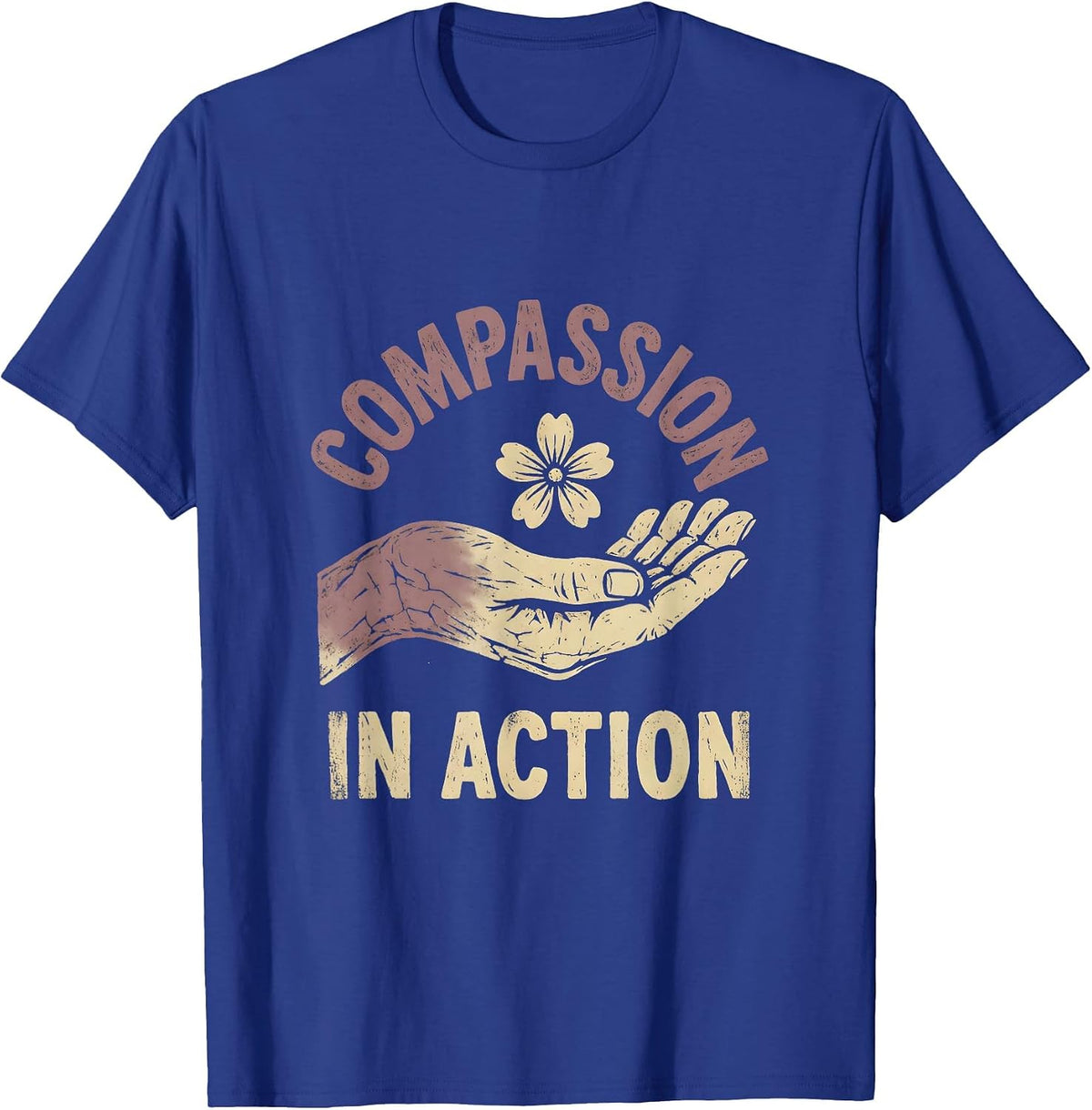 Compassion In Action Social Worker Design T-Shirt - Royal Blue