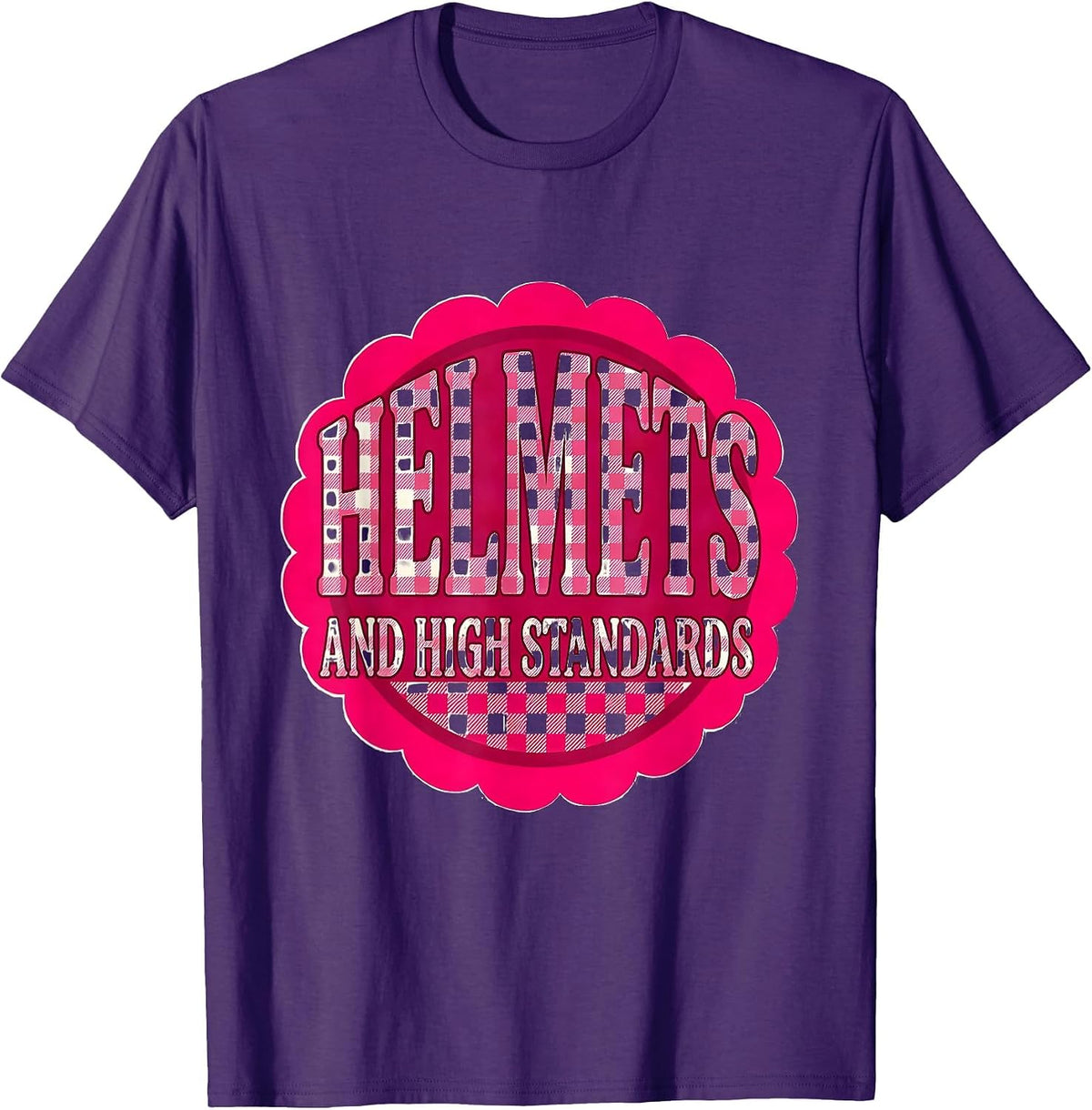 Men's Helmets and High Standards Motorcycle Design T-Shirt - Purple
