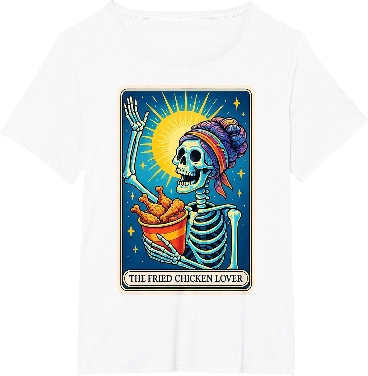 The Fried Chicken Lover Tarot Card T-Shirt - White