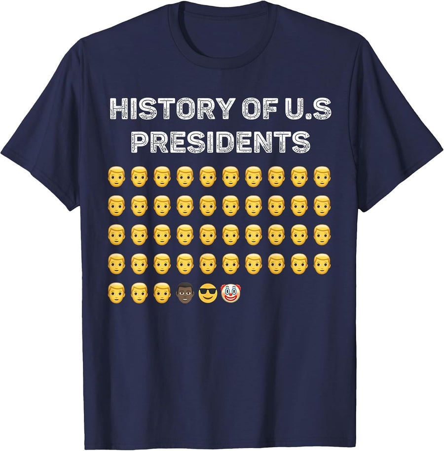 History of the US Presidents American Patriotic Country T-Shirt - Navy Blue