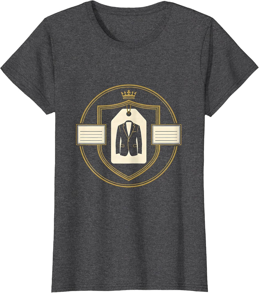 Women's Designer Brand Streetwear Emblem T-Shirt - Dark Heather Grey