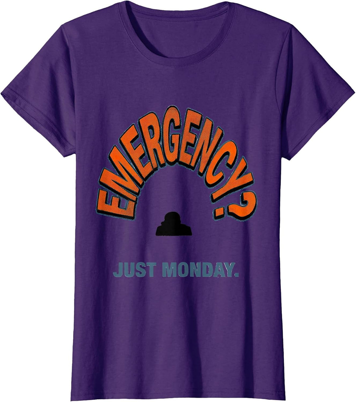 Women's Emergency? Just Monday Funny Chaos Coordinator Teacher T-Shirt - Purple