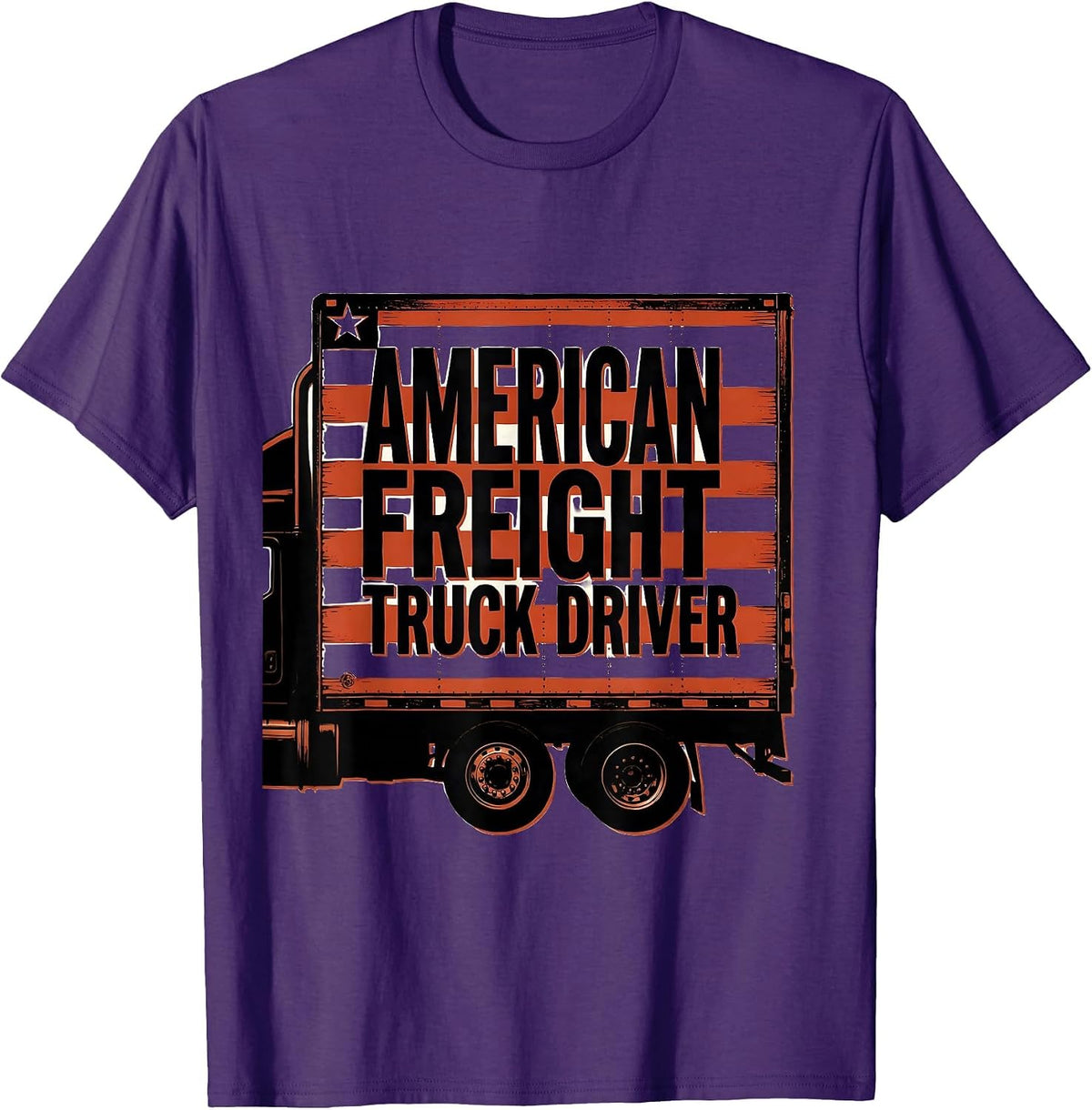 Men's American Freight Truck Driver Patriotic Semi Truck Driver T-Shirt - Purple