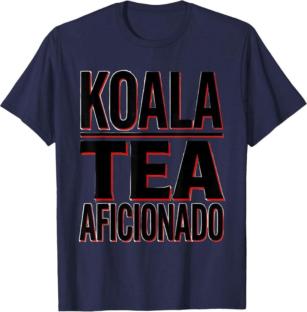 Koala Tea Aficionado Funny Koala Lover Cute Animal Humor T-Shirt - Navy Blue