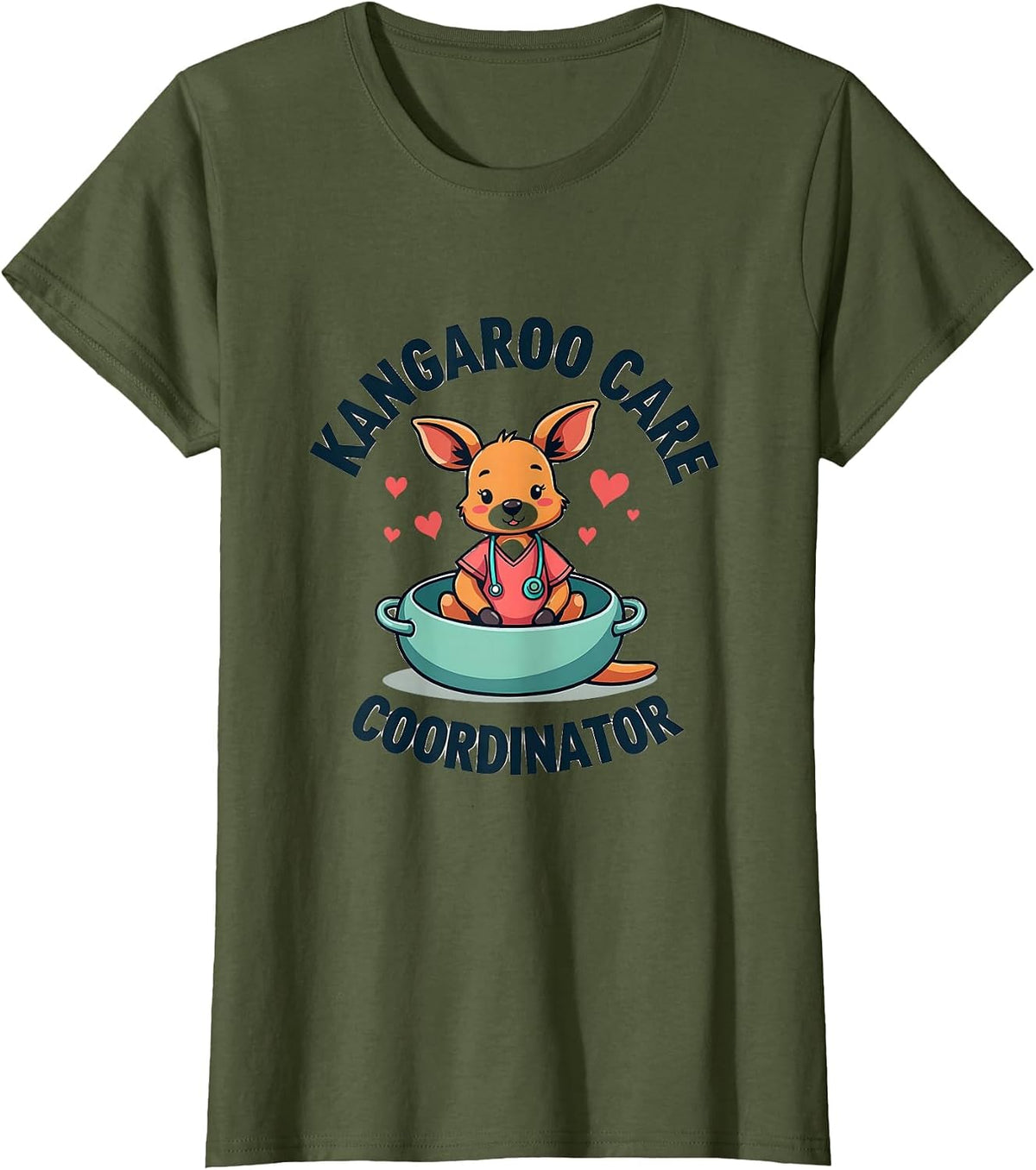 Kangaroo Care Coordinator NICU Nurse Design T-Shirt - Olive Green