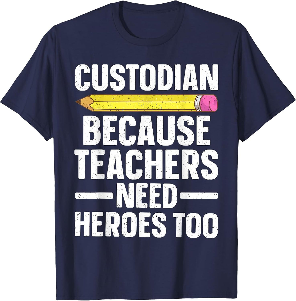 Best Custodian Design for Men Women Janitor School Custodian T-Shirt - Navy Blue