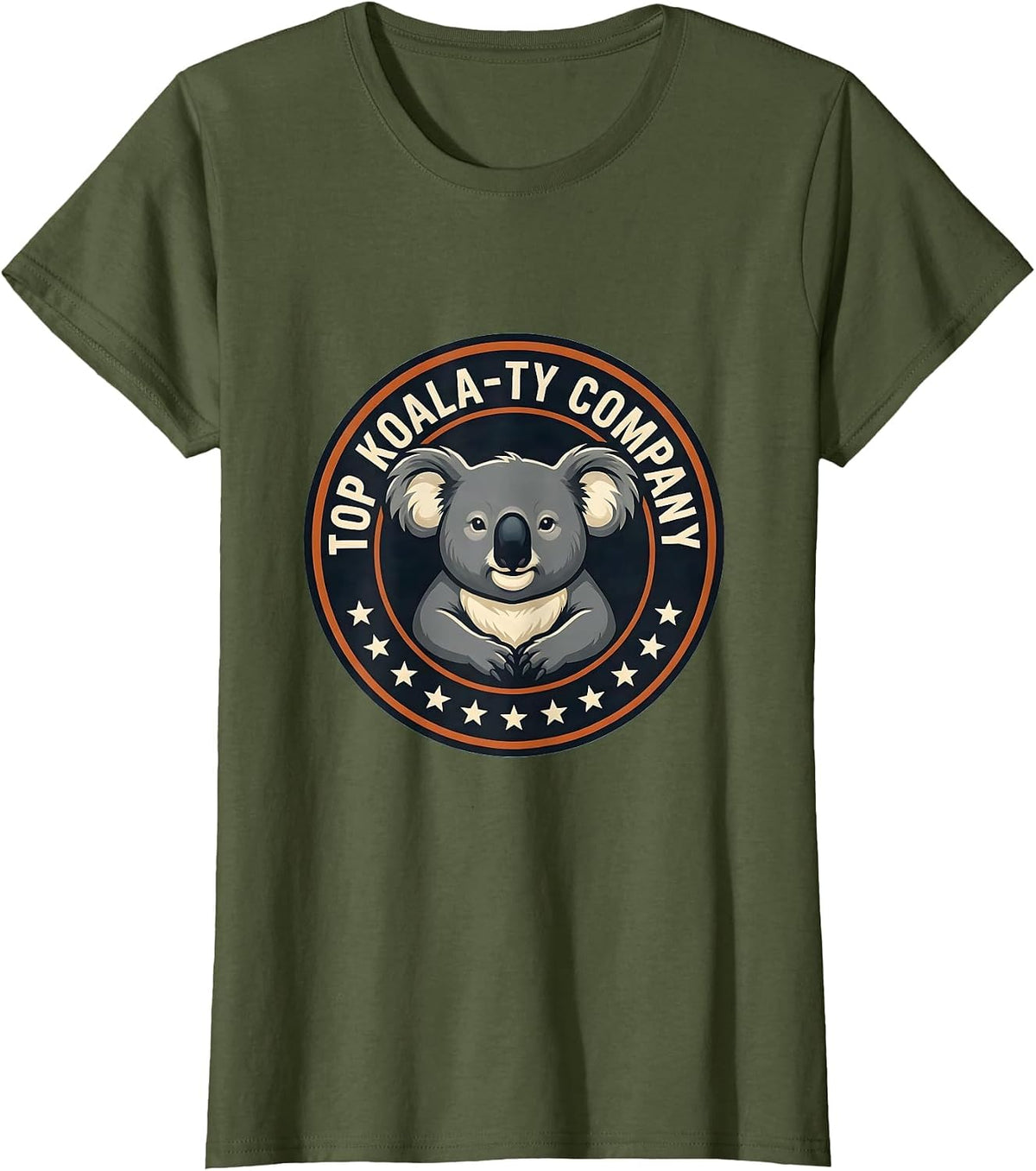Women's Top Koala-ty Company Funny Koala Pun Animal Lover Gift T-Shirt - Olive Green