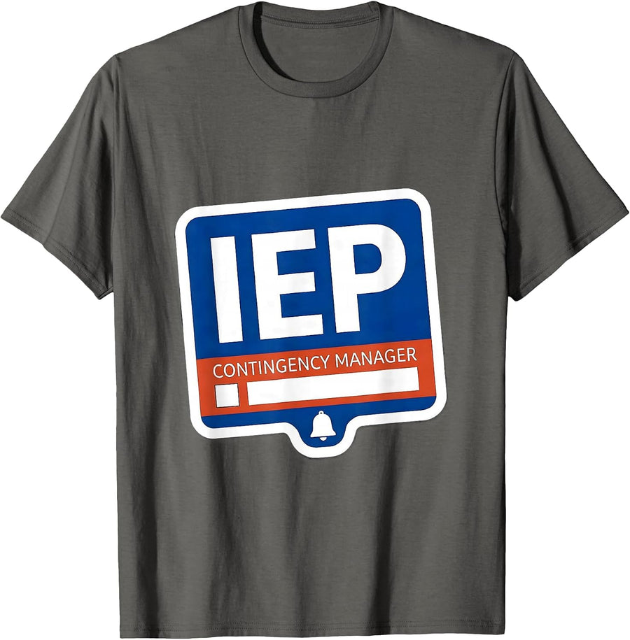 IEP Contingency Manager Funny Chaos Coordinator Teacher T-Shirt - Asphalt Grey