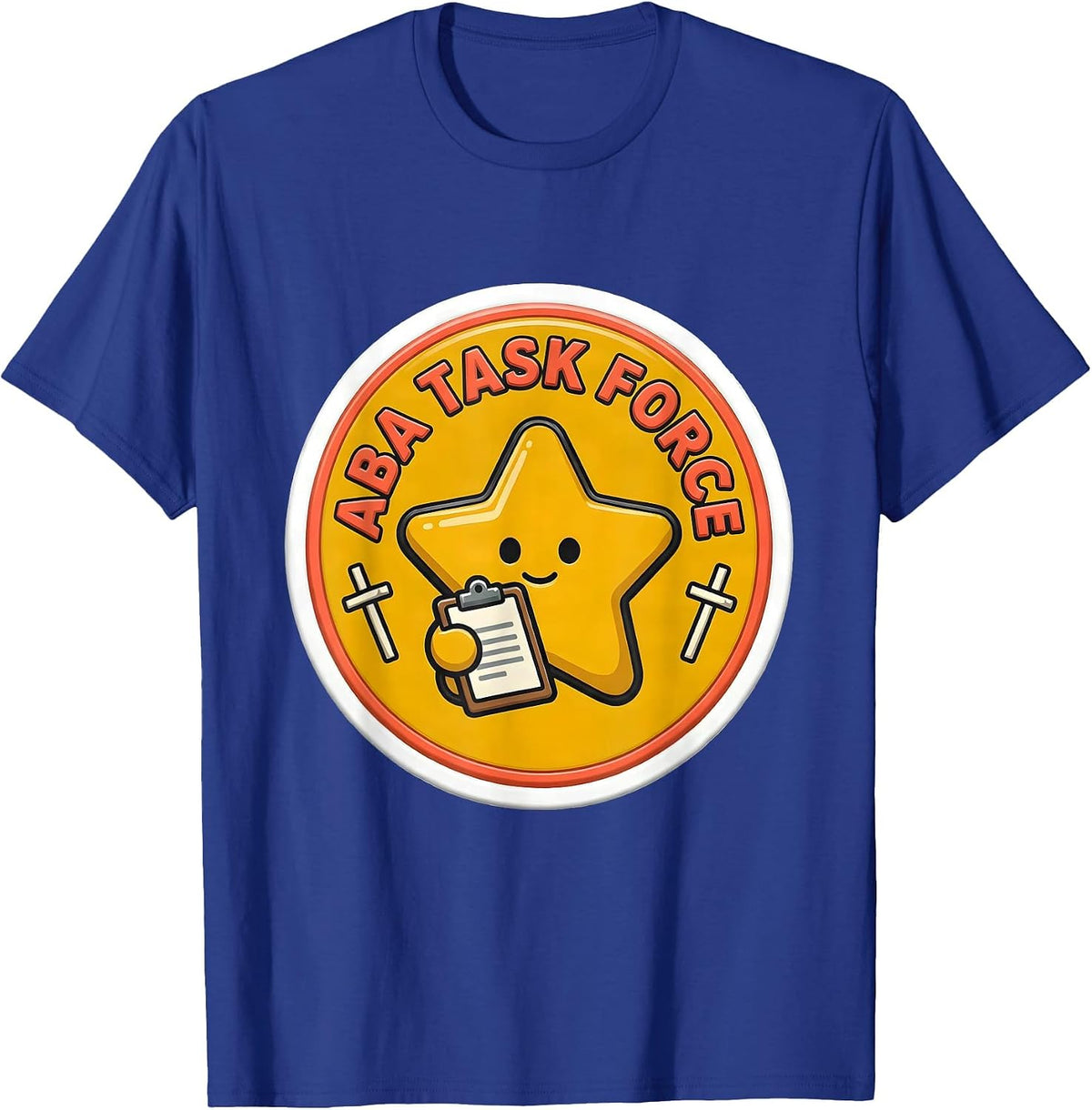 Men's ABA Task Force Retro Humor Behavior Analyst RBT ABA T-Shirt - Royal Blue