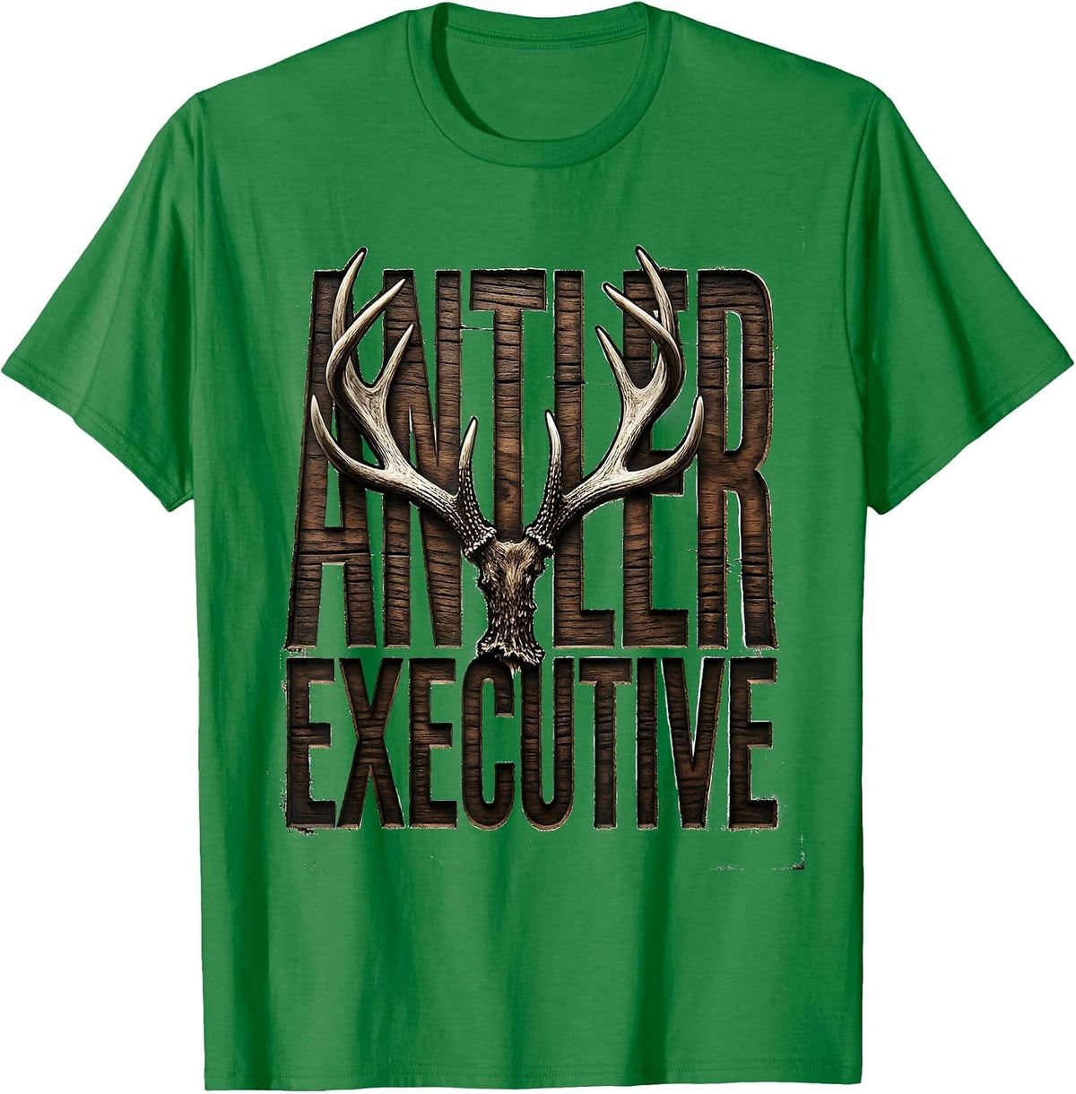 Men's Antler Executive Funny Deer Hunting Dad Hunter Gift T-Shirt - Kelly Green