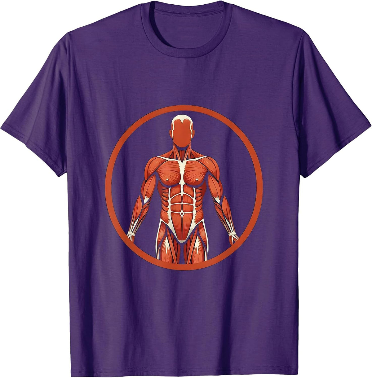 Men's Human Muscle Map Anatomy Physical Therapy Art T-Shirt - Purple