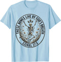 Men's These Bones Live By God's Breath Ezekiel 37:5 Christian T-Shirt - Baby Blue
