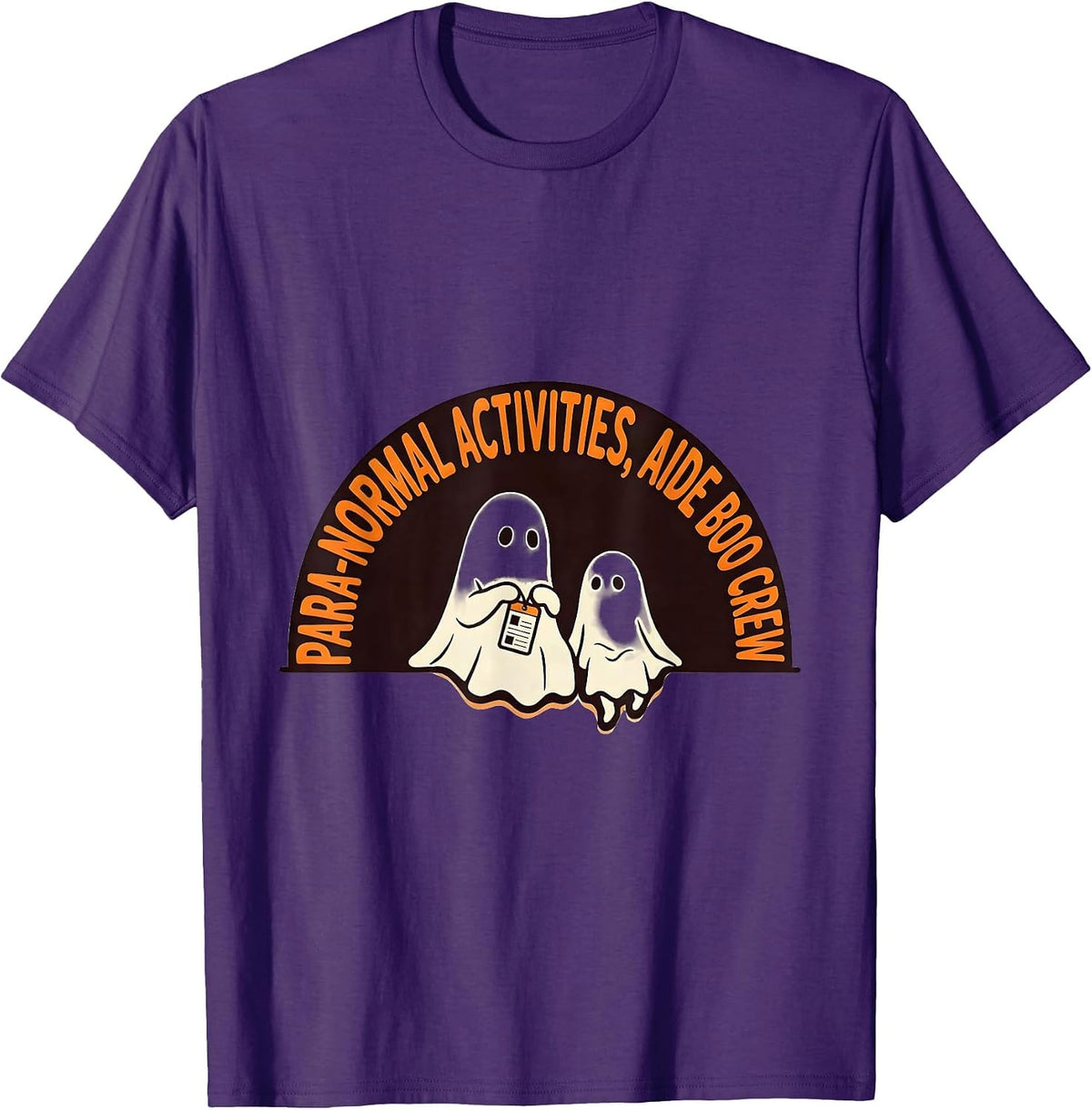 Men's Para-Normal Activities Aide Boo Crew SpEd Teacher Halloween T-Shirt - Purple