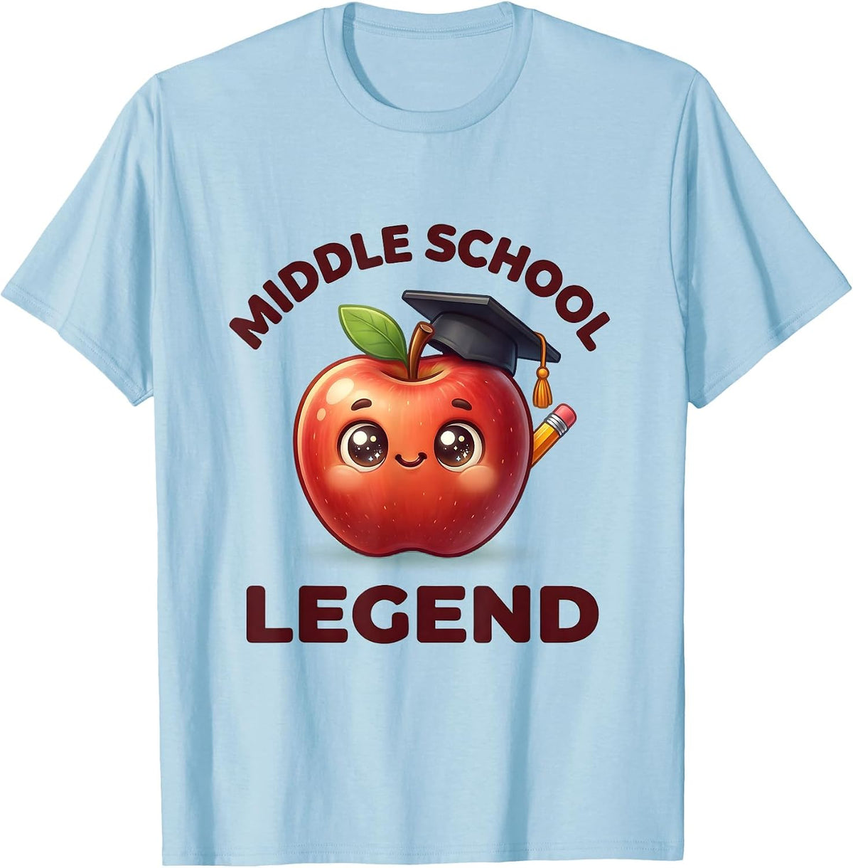 Middle School Legend Educator Graphic Design T-Shirt - Baby Blue