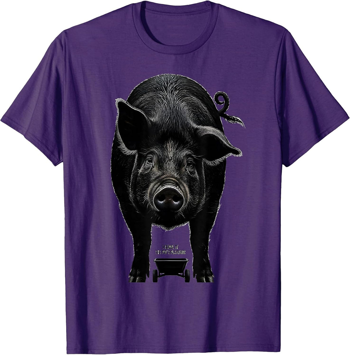 I Serve At The Pig's Pleasure Funny Pig Lover Pet Pig Humor T-Shirt - Purple