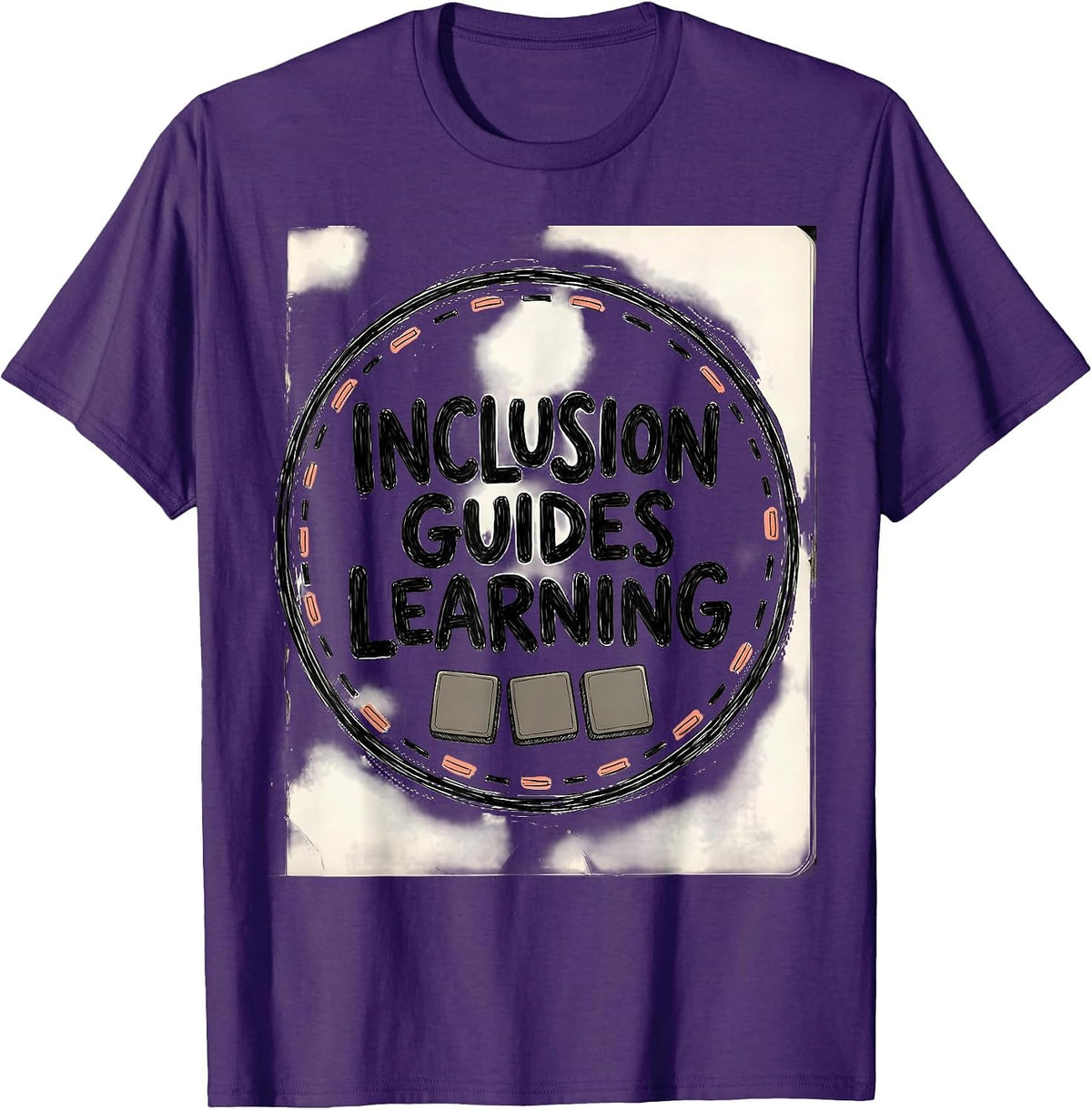 Inclusion Guides Learning Hand-Sketched Special Education T-Shirt - Purple