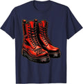 Boots On The Ground Level Always Graphic Design T-Shirt - Navy Blue