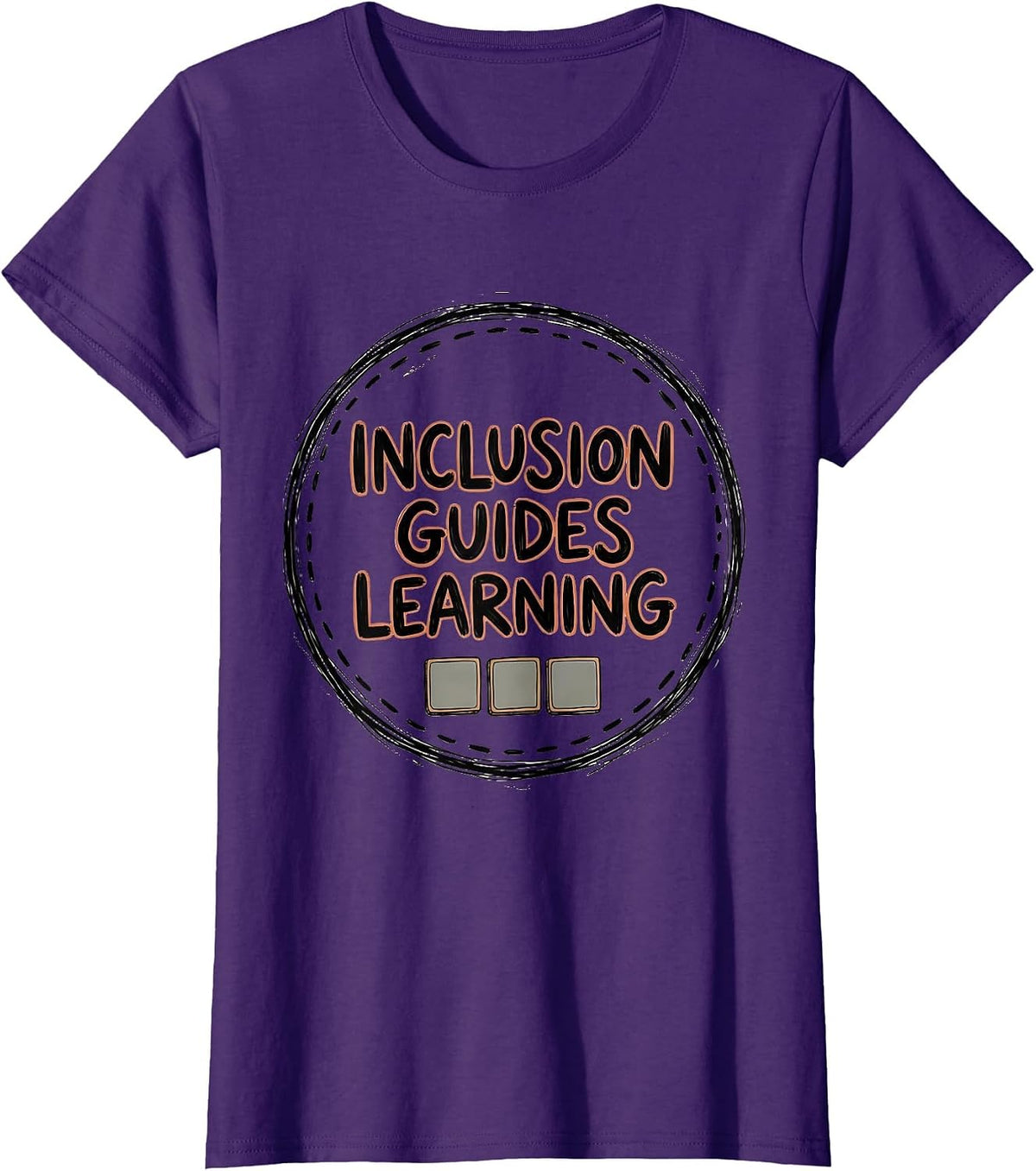 Women's Inclusion Guides Learning Hand-Sketched Special Education T-Shirt - Purple