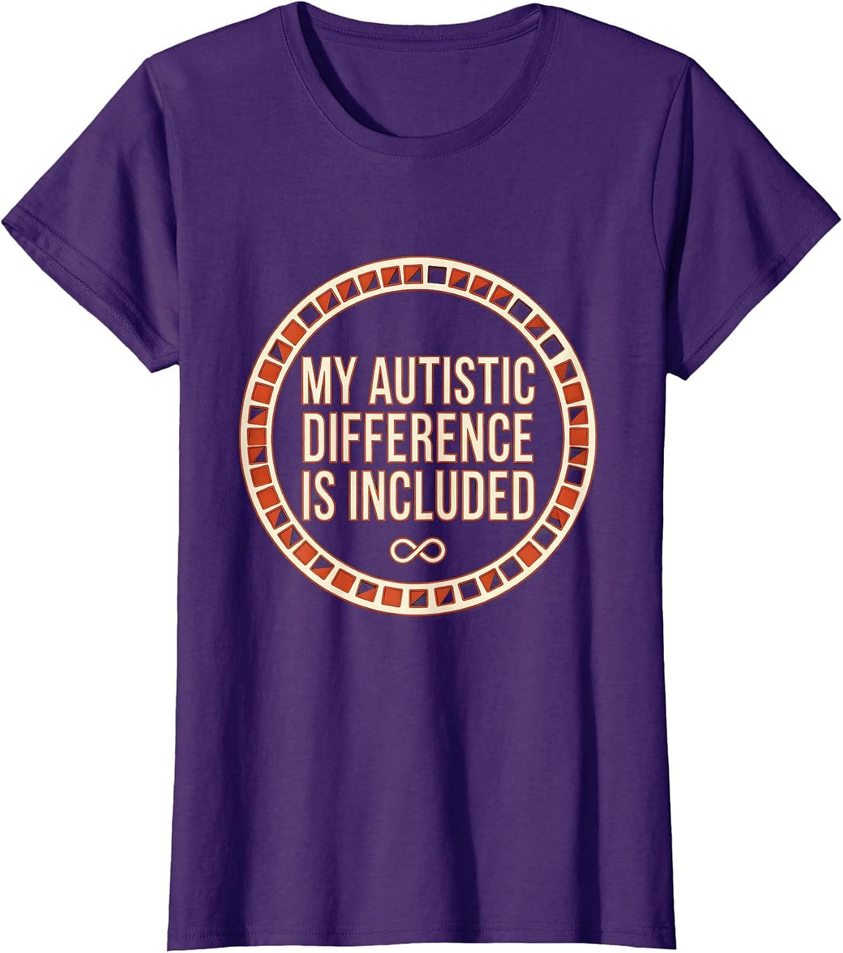 Women's My Autistic Difference Is Included Funny Neurodivergent T-Shirt - Purple