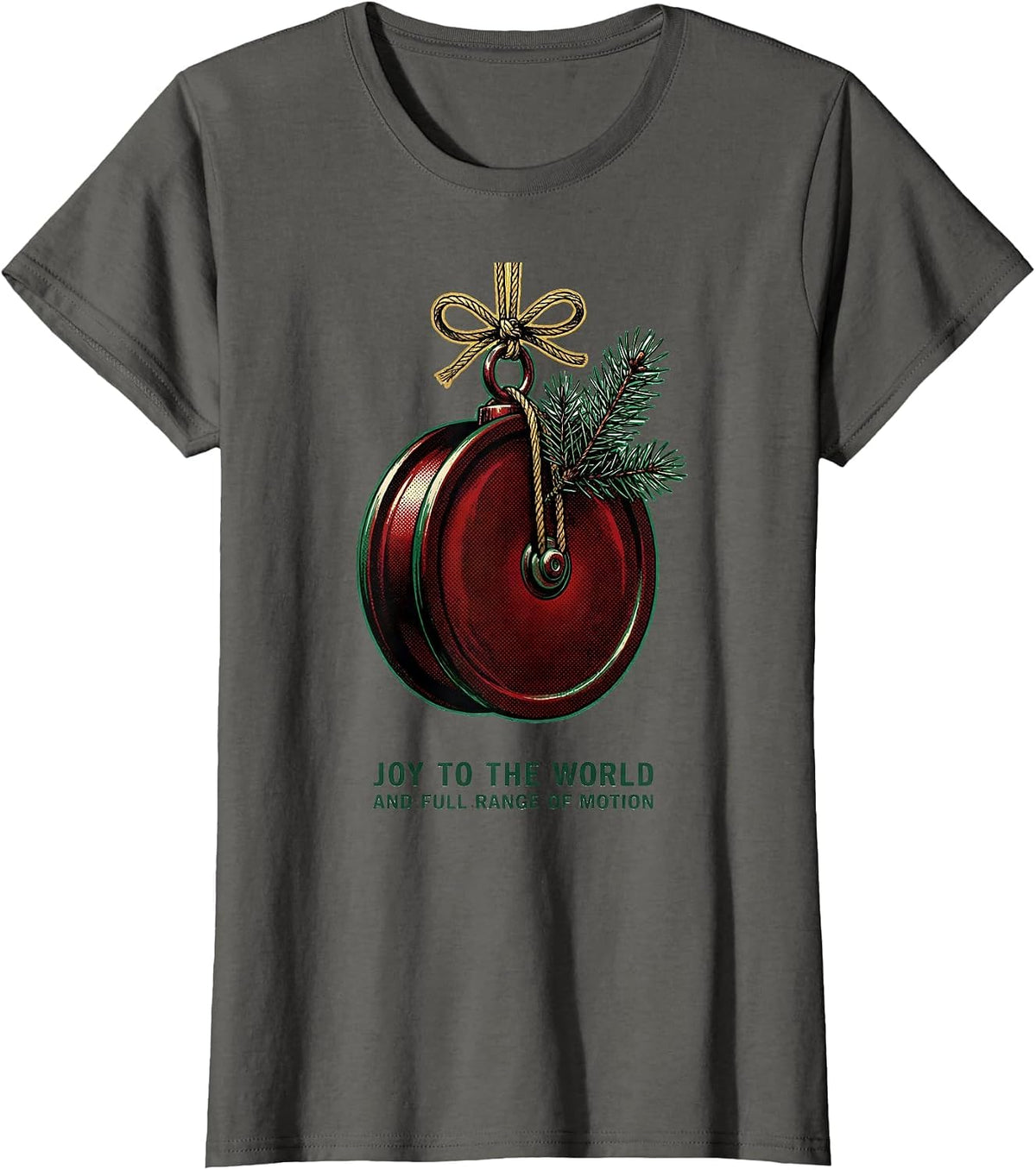 Women's Joy To The World, And Full Range Of Motion Physical Therapy T-Shirt - Asphalt Grey