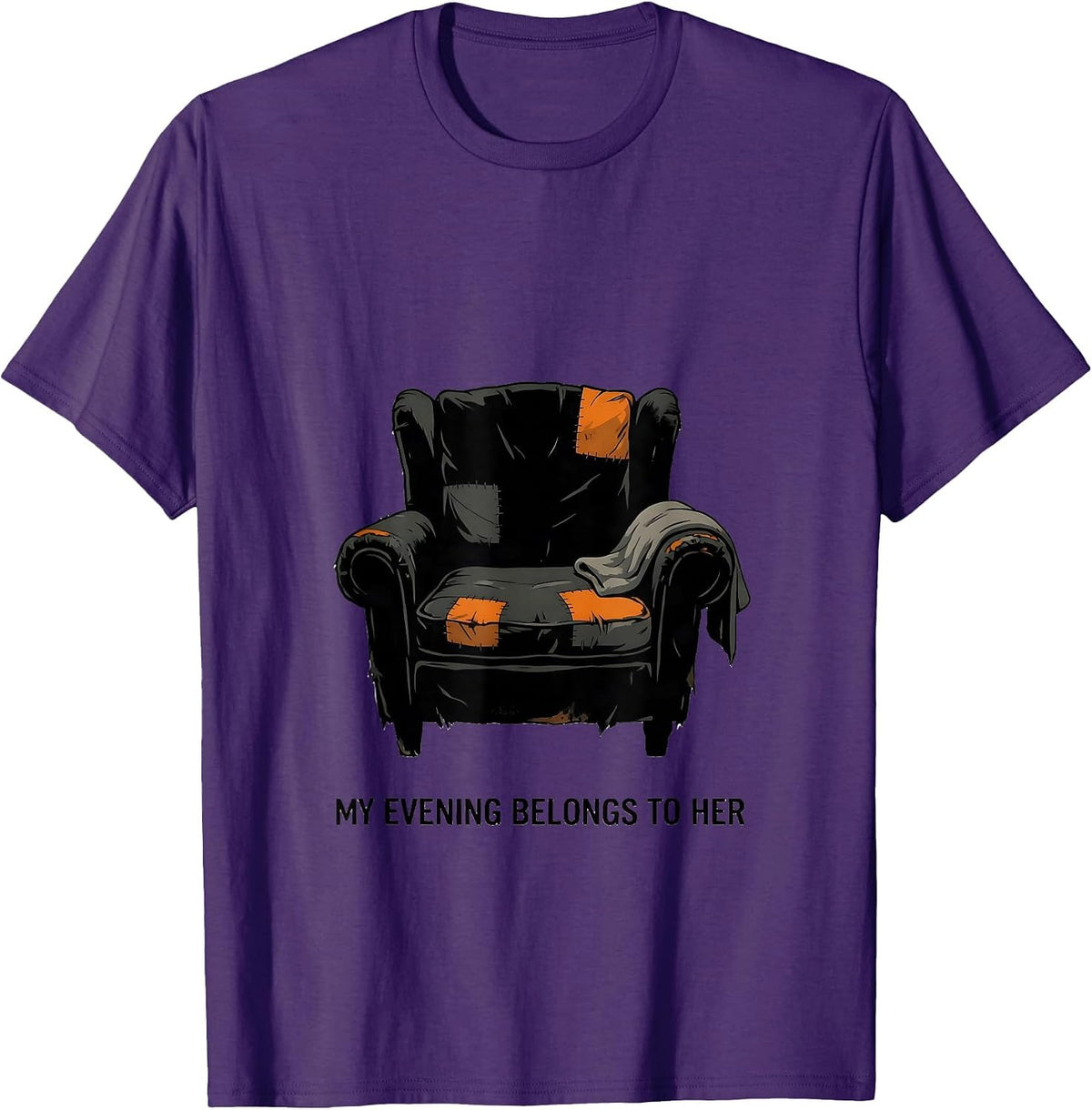Men's My Evening Belongs To Her Tortoiseshell Cat Owner Tortie Cat T-Shirt - Purple