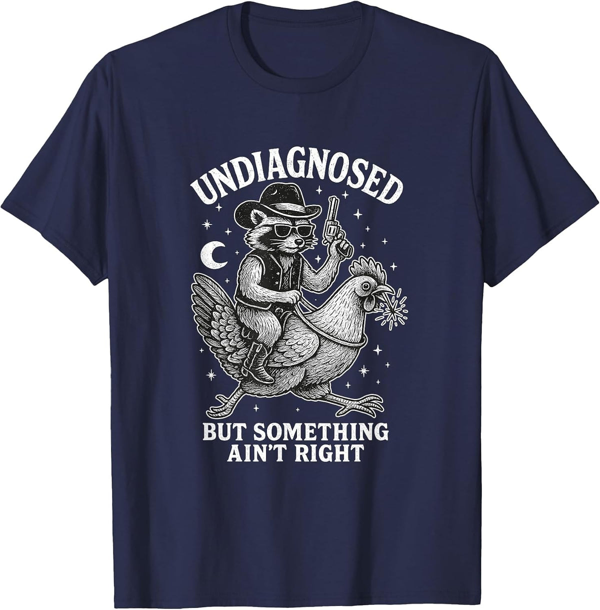 Undiagnosed But Something Aint Right Neurodivergent T-Shirt - Navy Blue