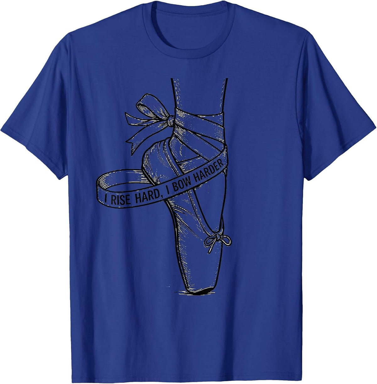 Men's I Rise Hard I Bow Harder Coquette Bow Gymnastics Gift T-Shirt - Royal Blue