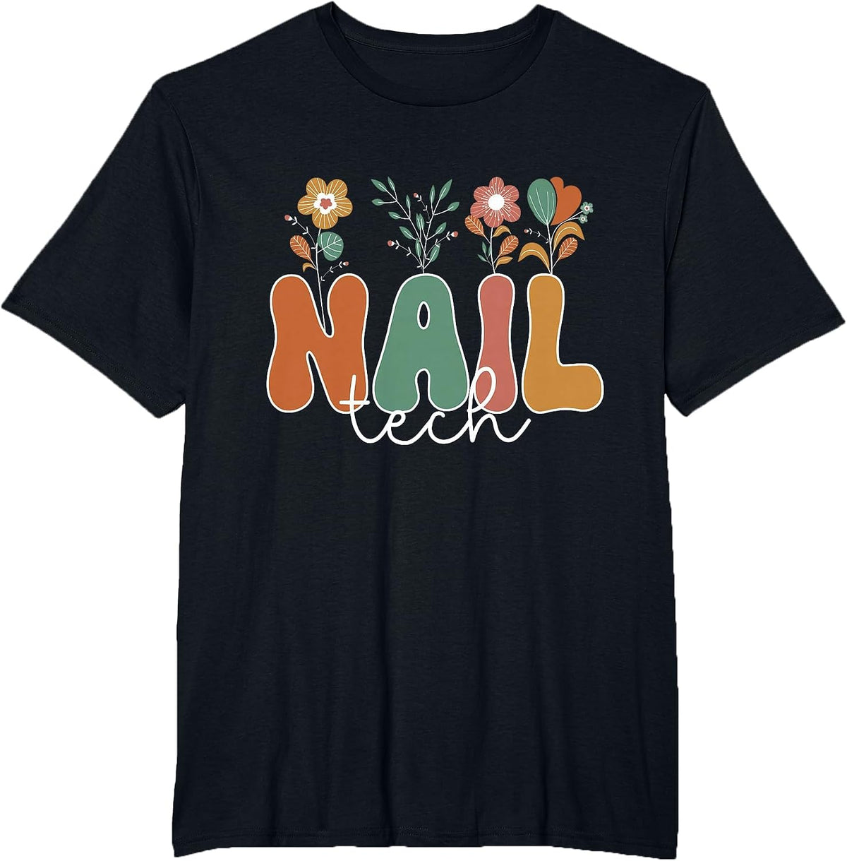 Nail Tech Flower Nail Tech T-Shirt - Black