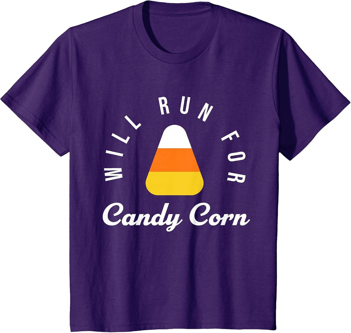 Halloween Running Costume Will Run for Candy Corn Lover T-Shirt - Purple