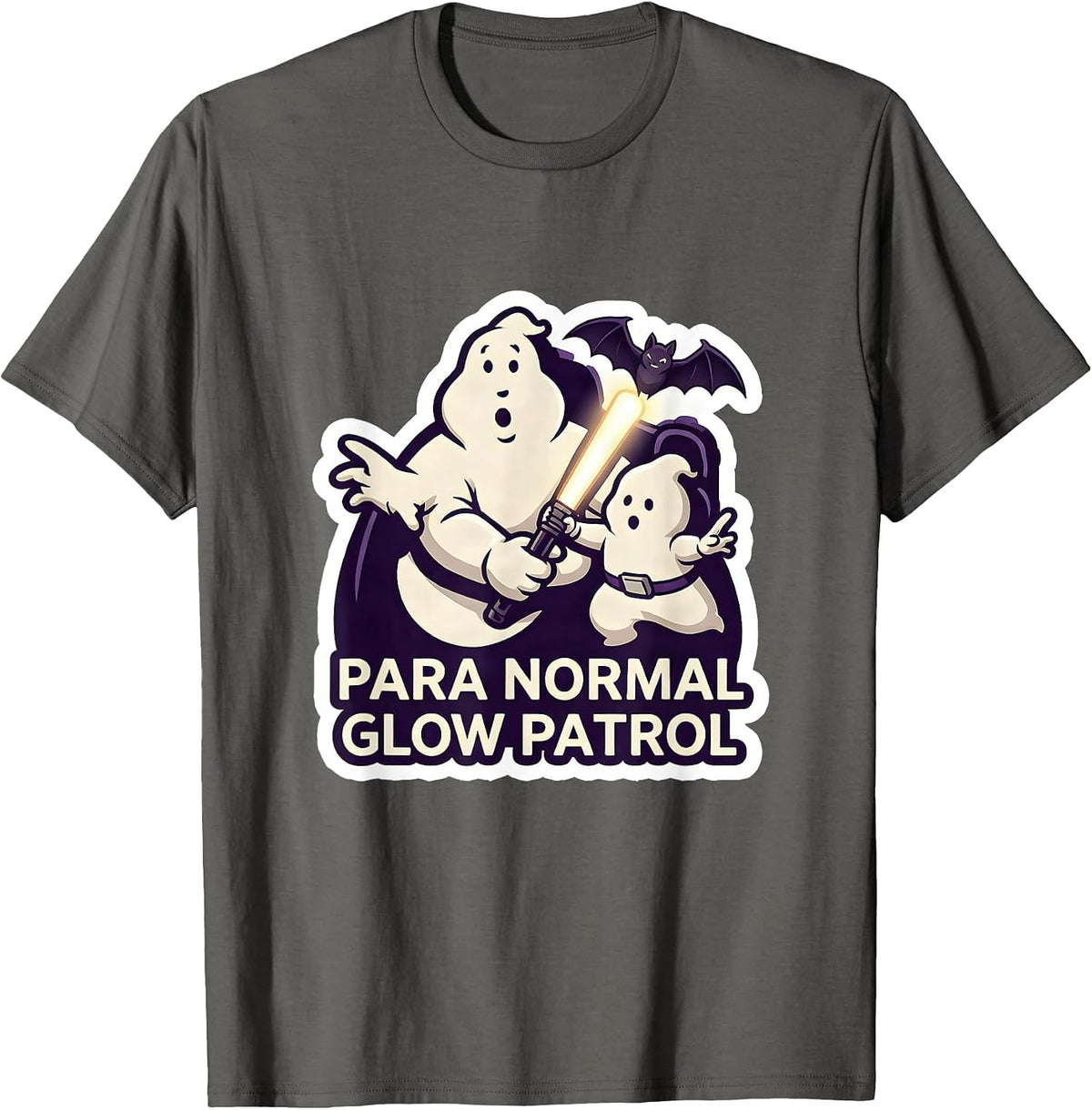 Men's Para Normal Glow Patrol Funny Paraprofessional Ghost T-Shirt - Asphalt Grey