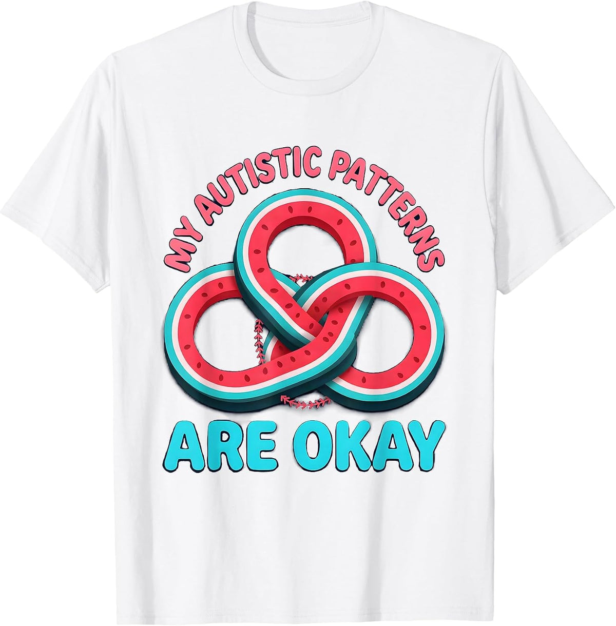 Men's My Autistic Patterns Are Okay Funny Neurodivergent Awareness T-Shirt - White