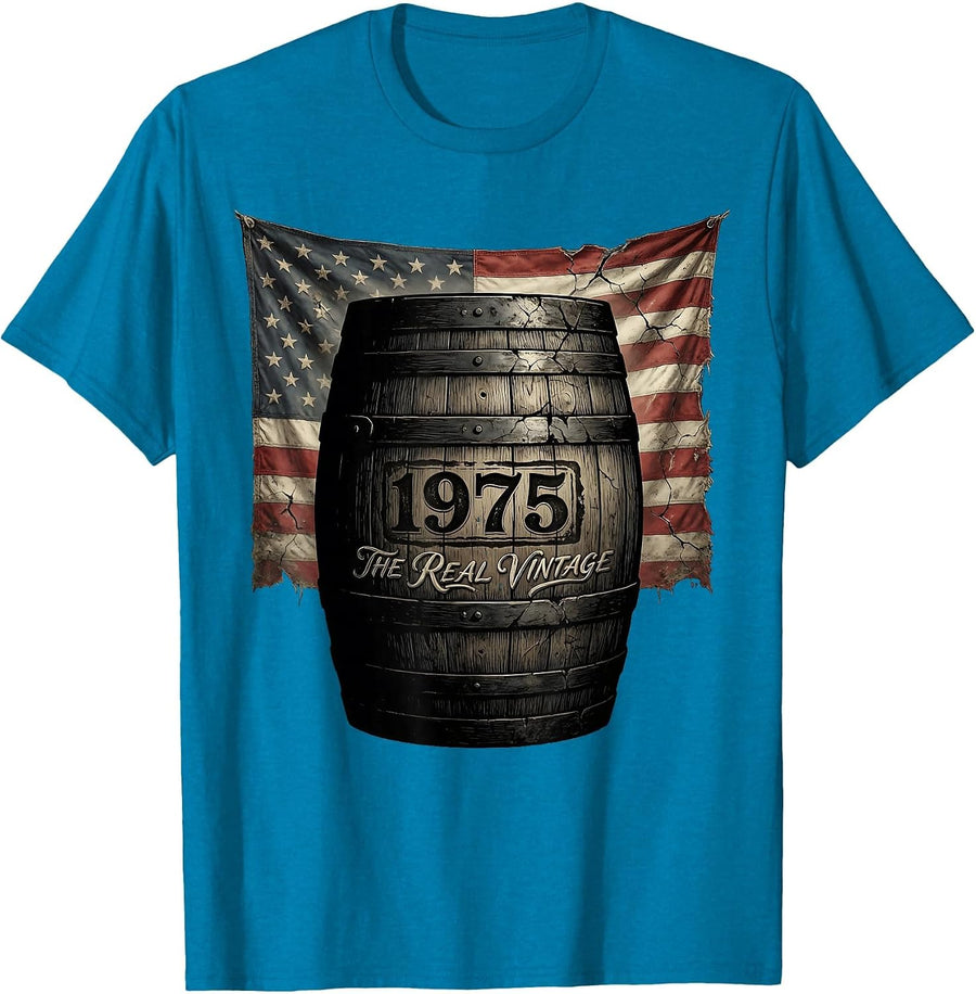 1975 The Real Vintage Birth Year Classic Design T-Shirt - Sapphire Blue