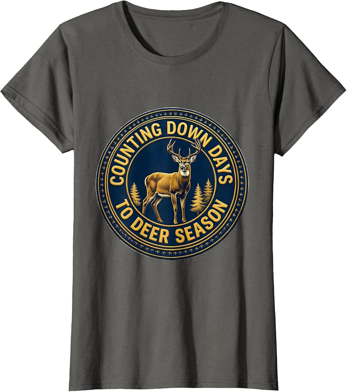 Women's Counting Down Days To Deer Season Funny Hunting Youth T-Shirt - Asphalt Grey