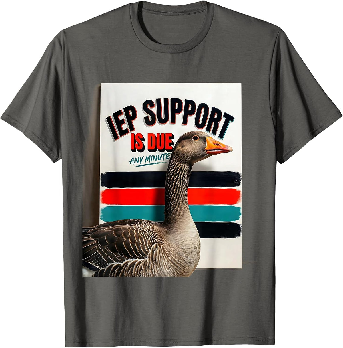 Men's IEP Support Is Due Any Minute Funny Special Education T-Shirt - Asphalt Grey